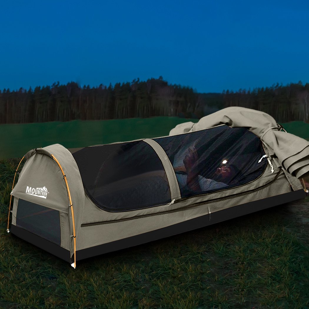 Mountview King Single Swag Camping Swags Canvas Dome Tent Hiking | Backcountry Sportsman