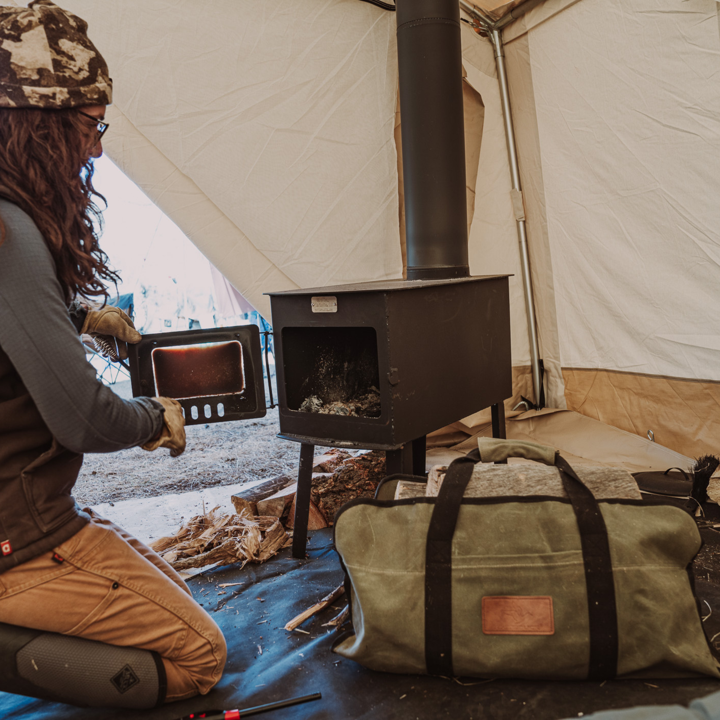 Diamond Shape Canvas Firewood Log Carriers