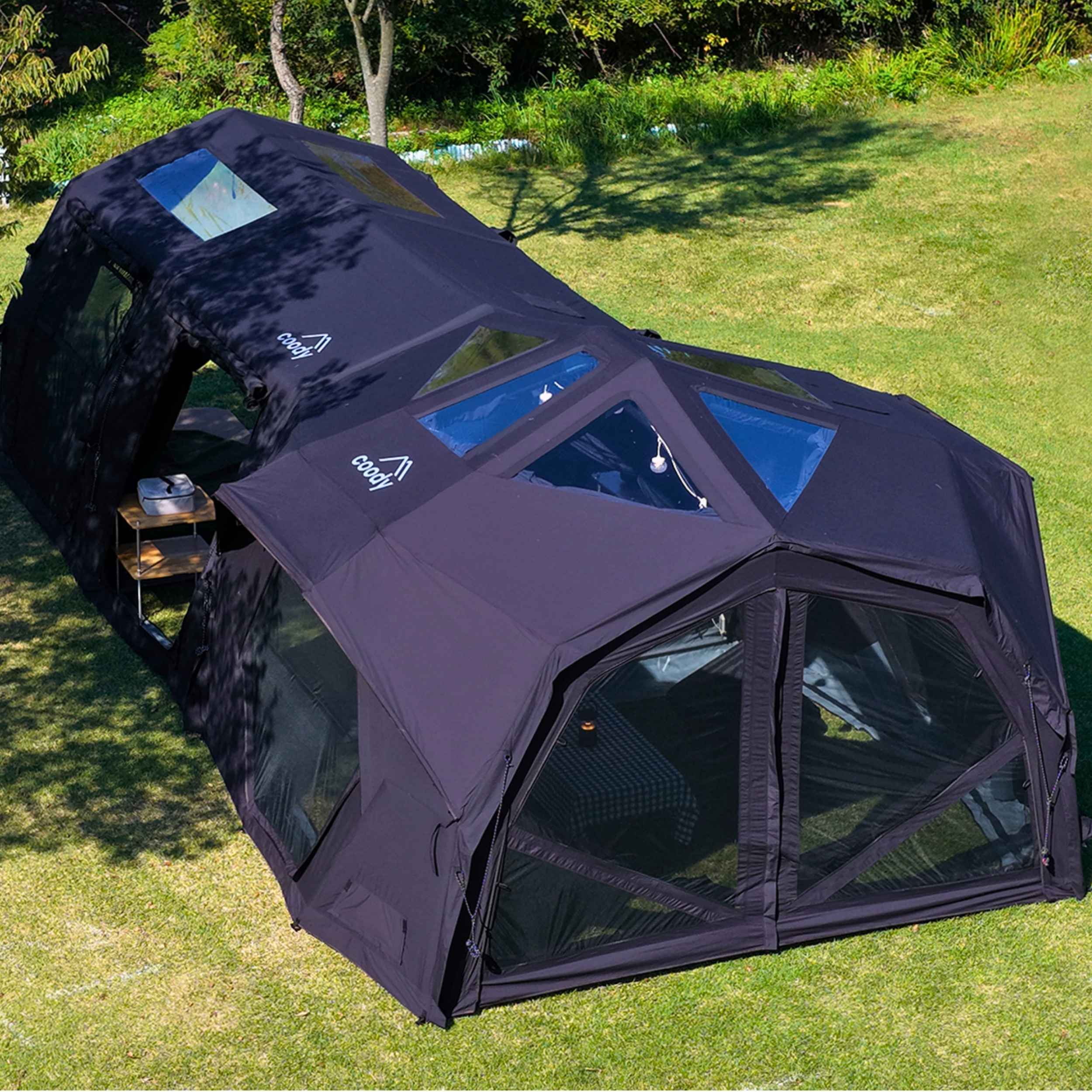 Coody Familia AirTent 17.2 Pro Black - Inflatable Tent for Camping (2-10 Person)