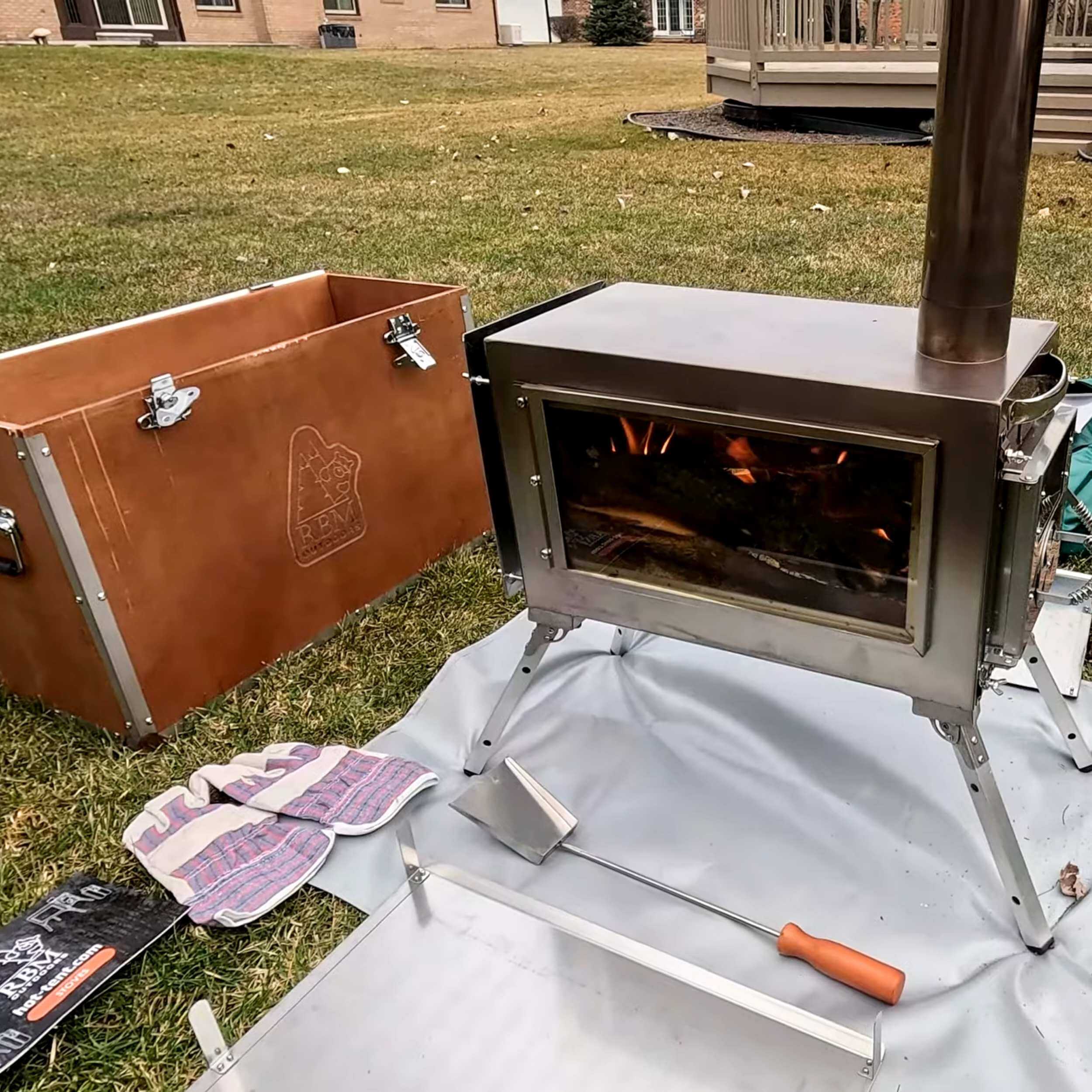 RBM All-Seasons tent Hexagon for 2-9 person + Wood Stove Caminus M + Three-Layer Floor | Backcountry Sportsman