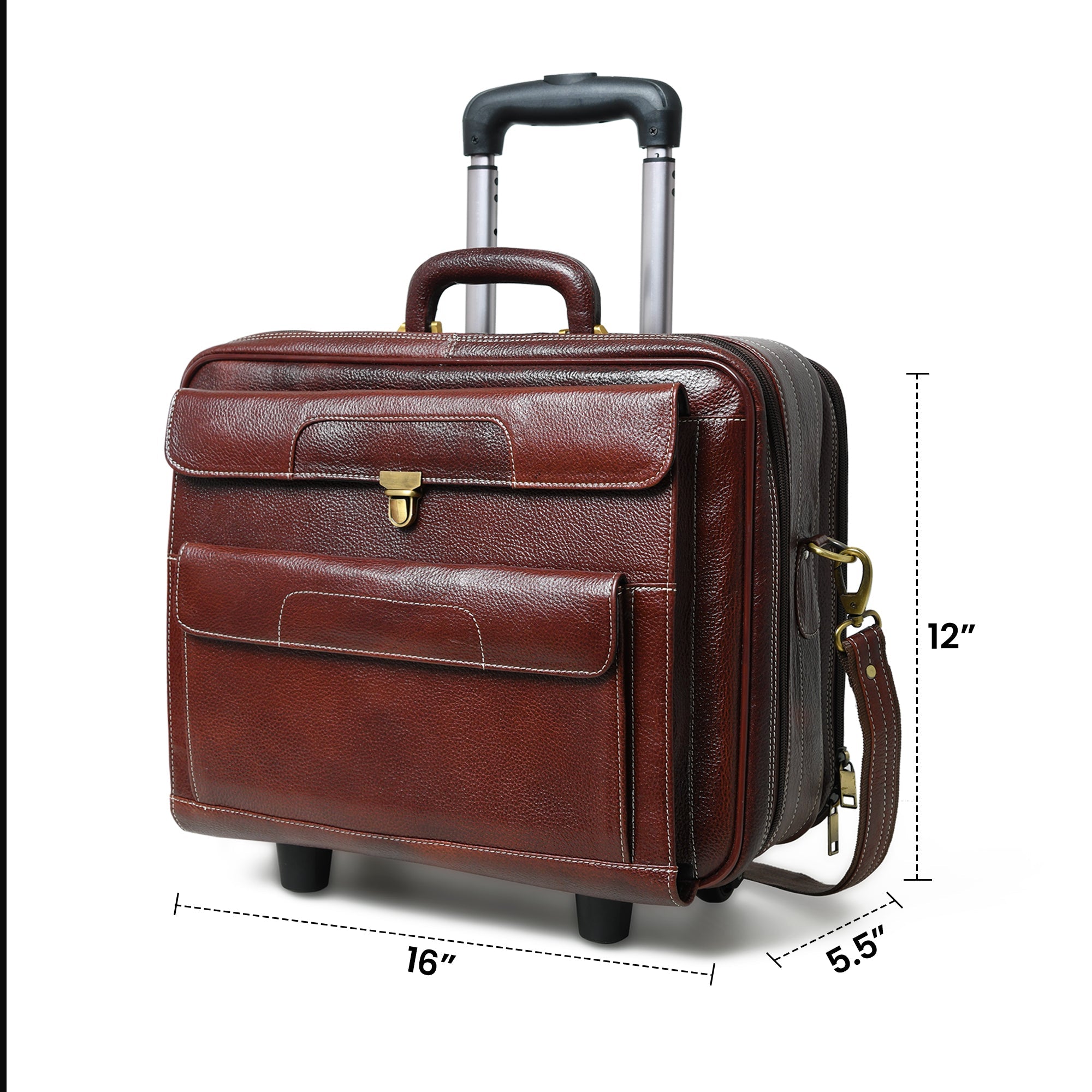 Wanderer Leather Trolly Suitcase Bag | Backcountry Sportsman