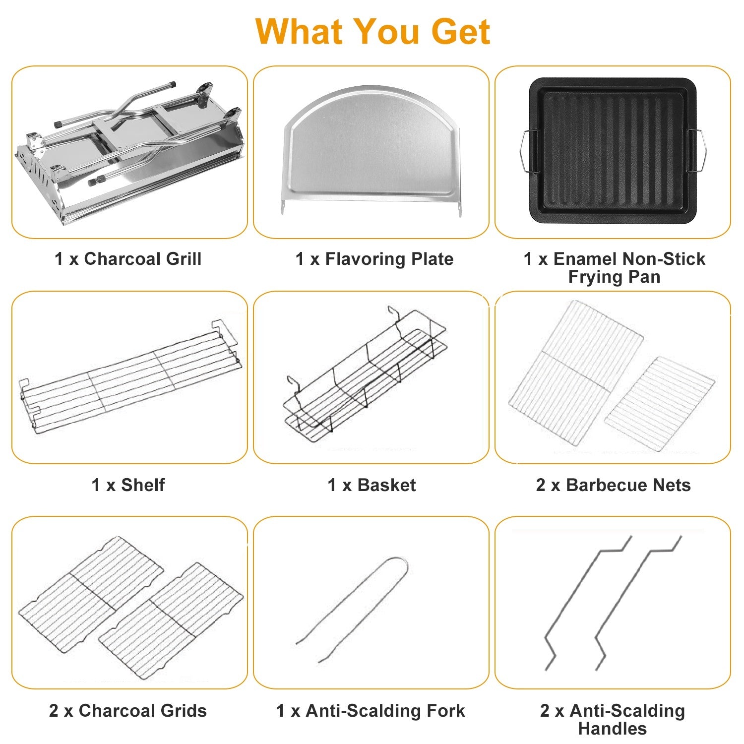 16.7x10x17.7 Inch Portable Charcoal Grill Foldable BBQ Suitcase Grill Rack For Outdoor Camping Picnic Garden BBQ