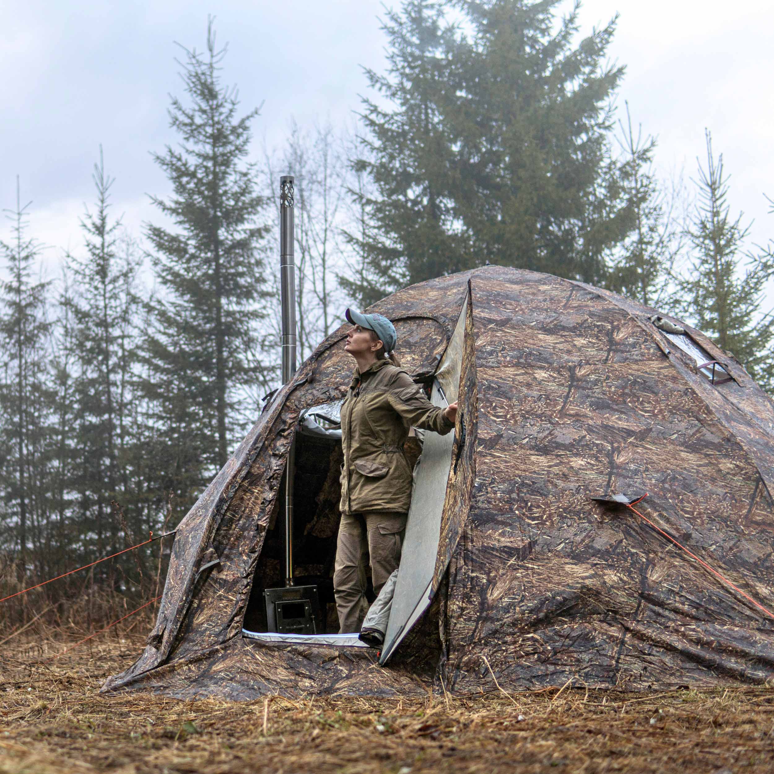 RBM All-Seasons tent UP-5 for 2-6 person + Wood Stove Caminus M | Backcountry Sportsman