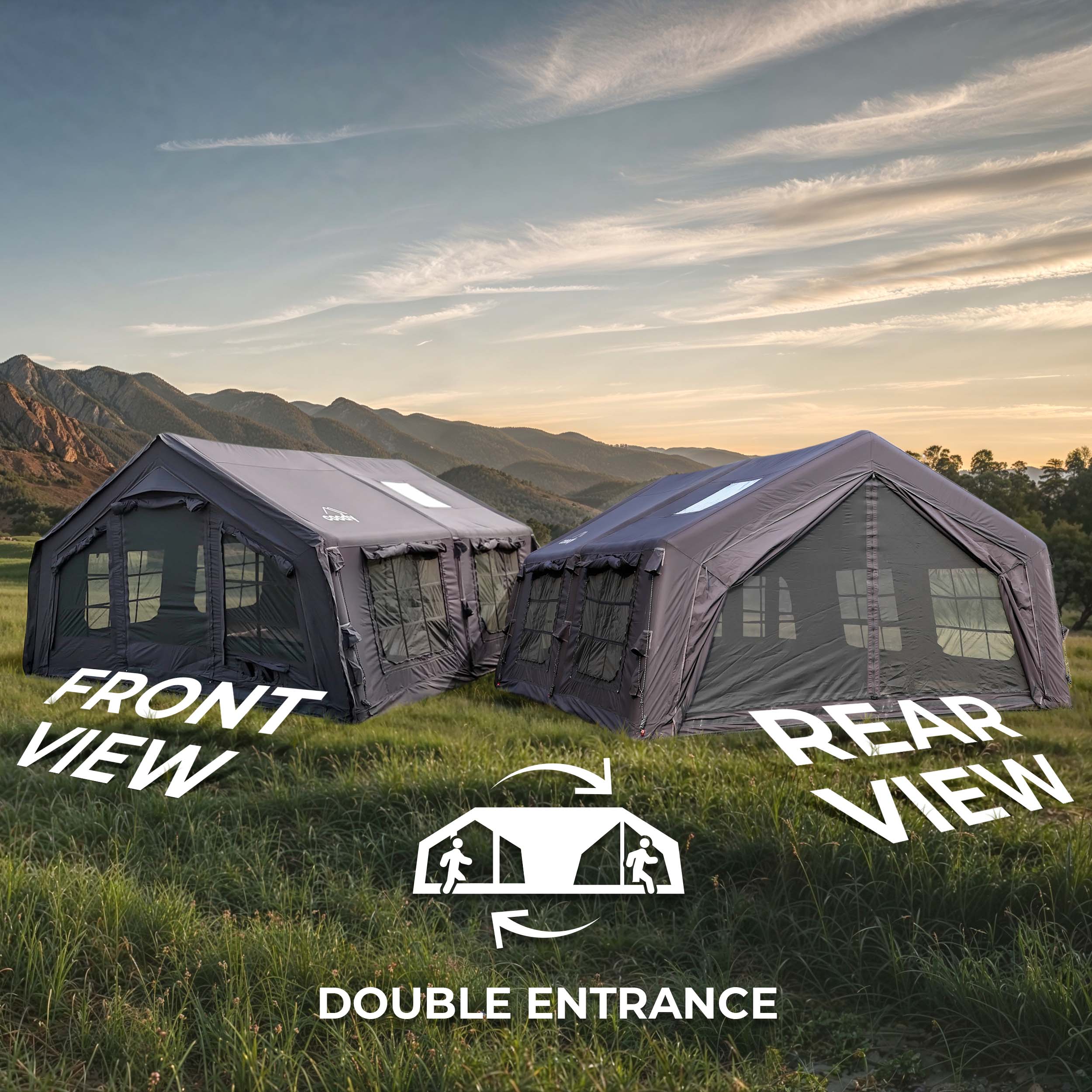 Coody 13.6 (Koala-5) Black Inflatable Tent House for Camping (2-8 person) | Backcountry Sportsman