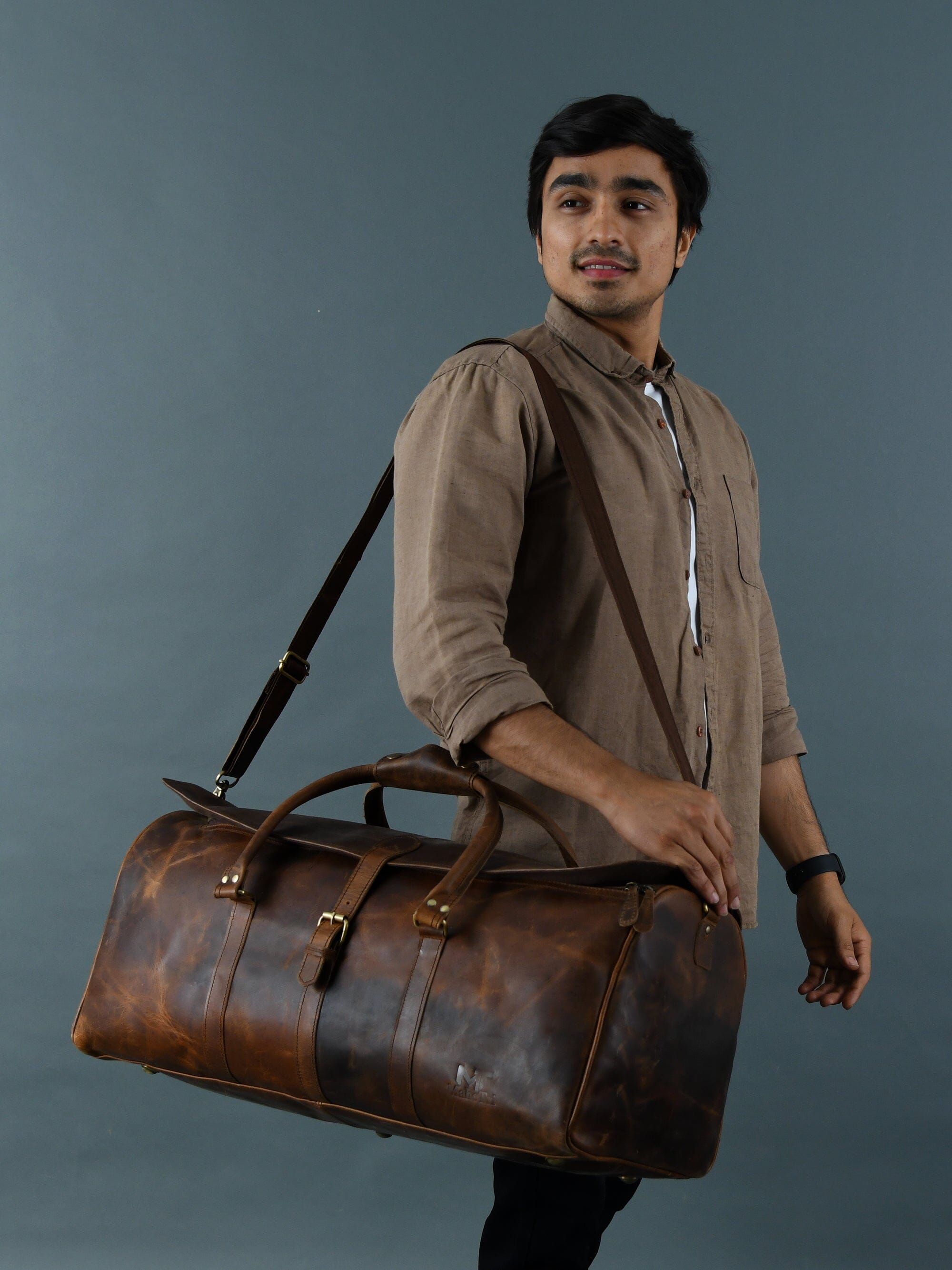 The Bolton Flap Duffel- Brown