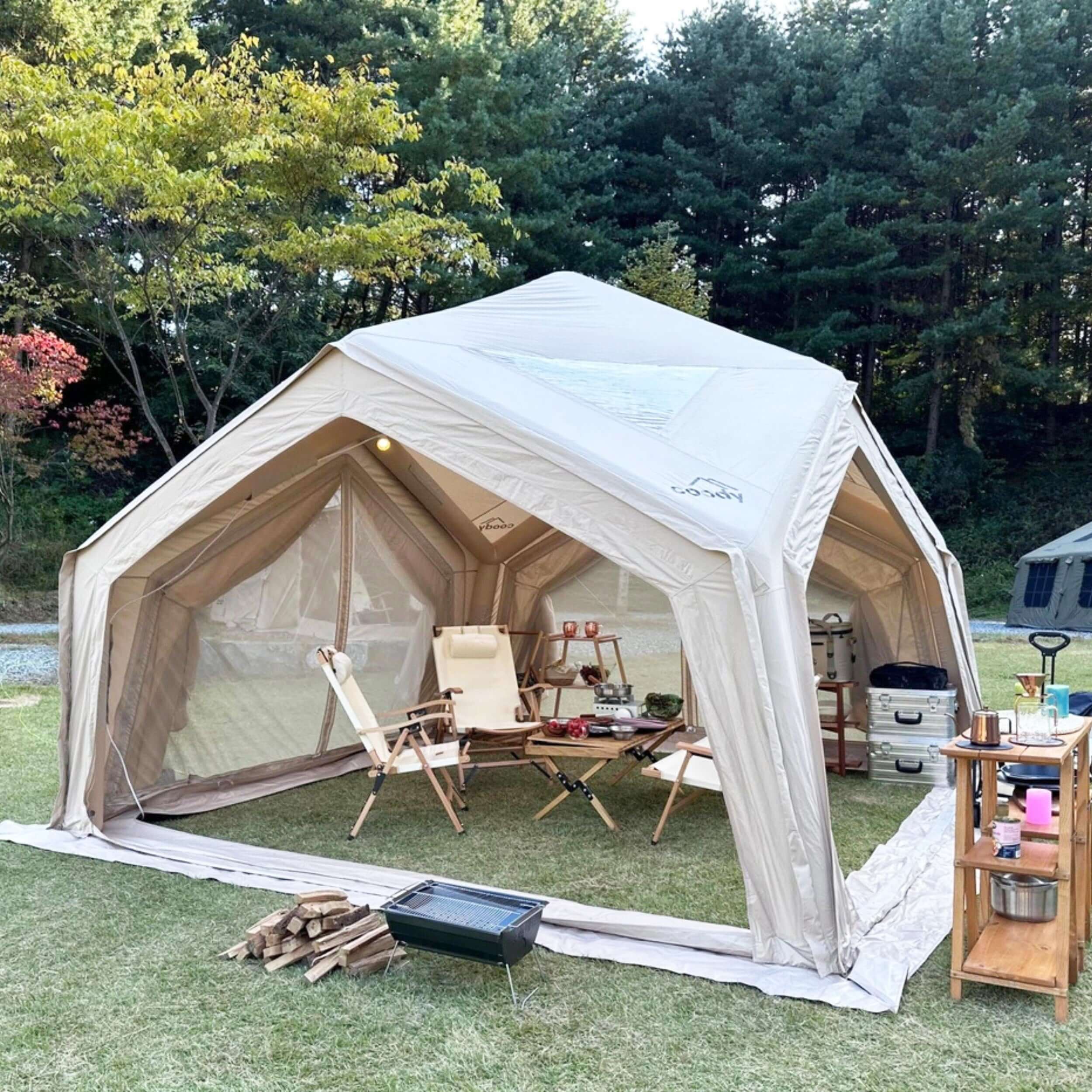 Coody | RBM Hub Shelter Inflatable Tent for 2-6 Person (Beige) | Backcountry Sportsman