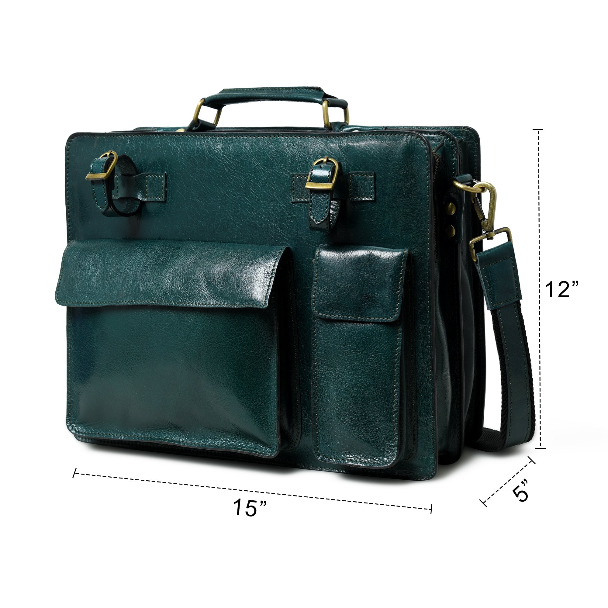 Tuscany Italian Leather Briefcase, Green | Backcountry Sportsman