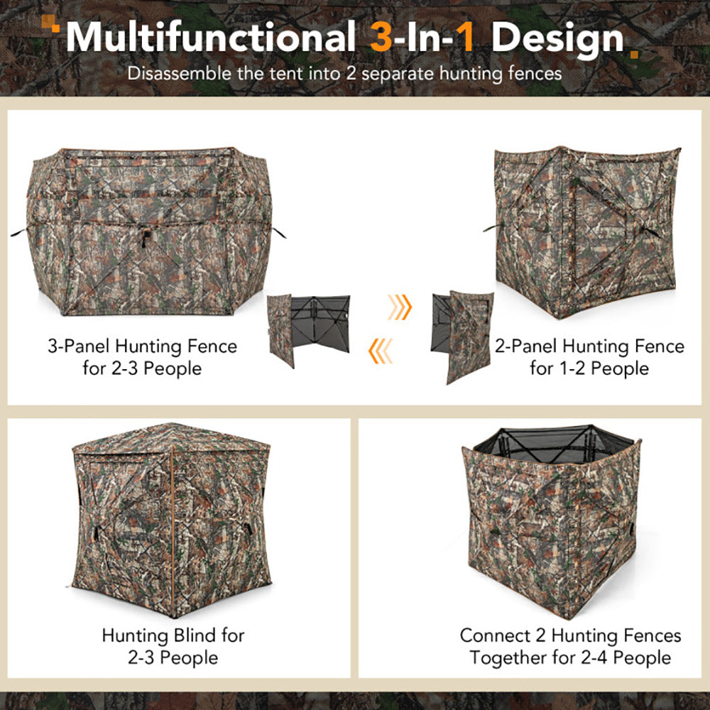 5-IN-1 Detachable Hunting Blind For 2-3 People With Skylight