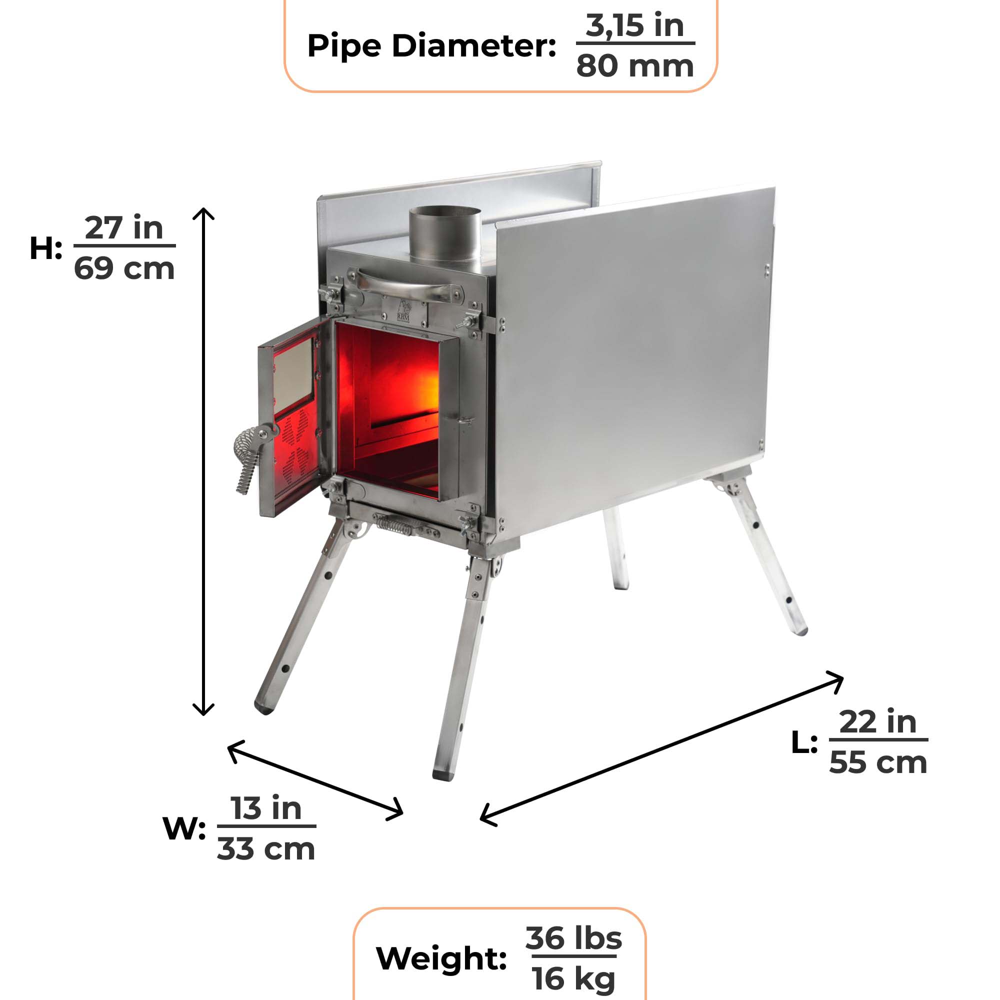 Coody 13.6 | RBM Outdoors (Koala 5) Black + Stove Caminus M - Inflatable Tents with Stove | Backcountry Sportsman