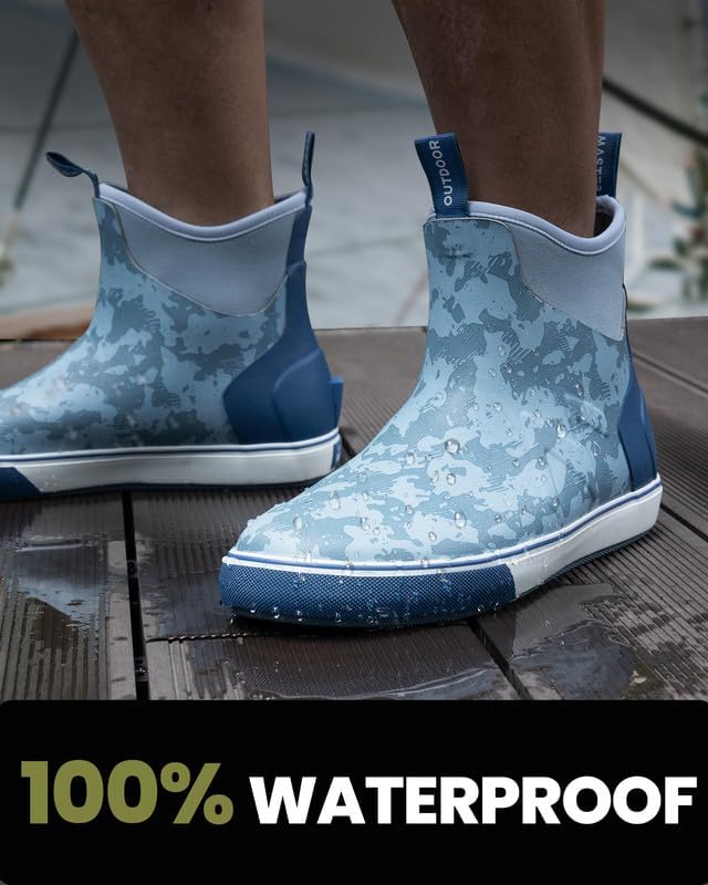 OutdoorMaster Mens Deck Boots Waterproof Anti-Slip Rubber Rain Boots Breathable Saltwater Deck Shoes For Fishing Boating Camping Sailing | Backcountry Sportsman