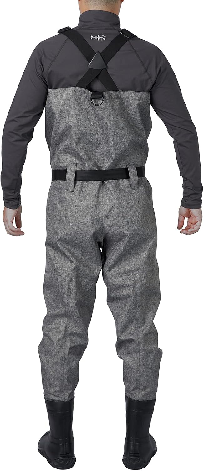 BASSDASH IMMERSE Breathable Ripstop Stocking Boot Foot Fishing Hunting Waders Lightweight Grey Camo Chest Wader for Men Women | Backcountry Sportsman