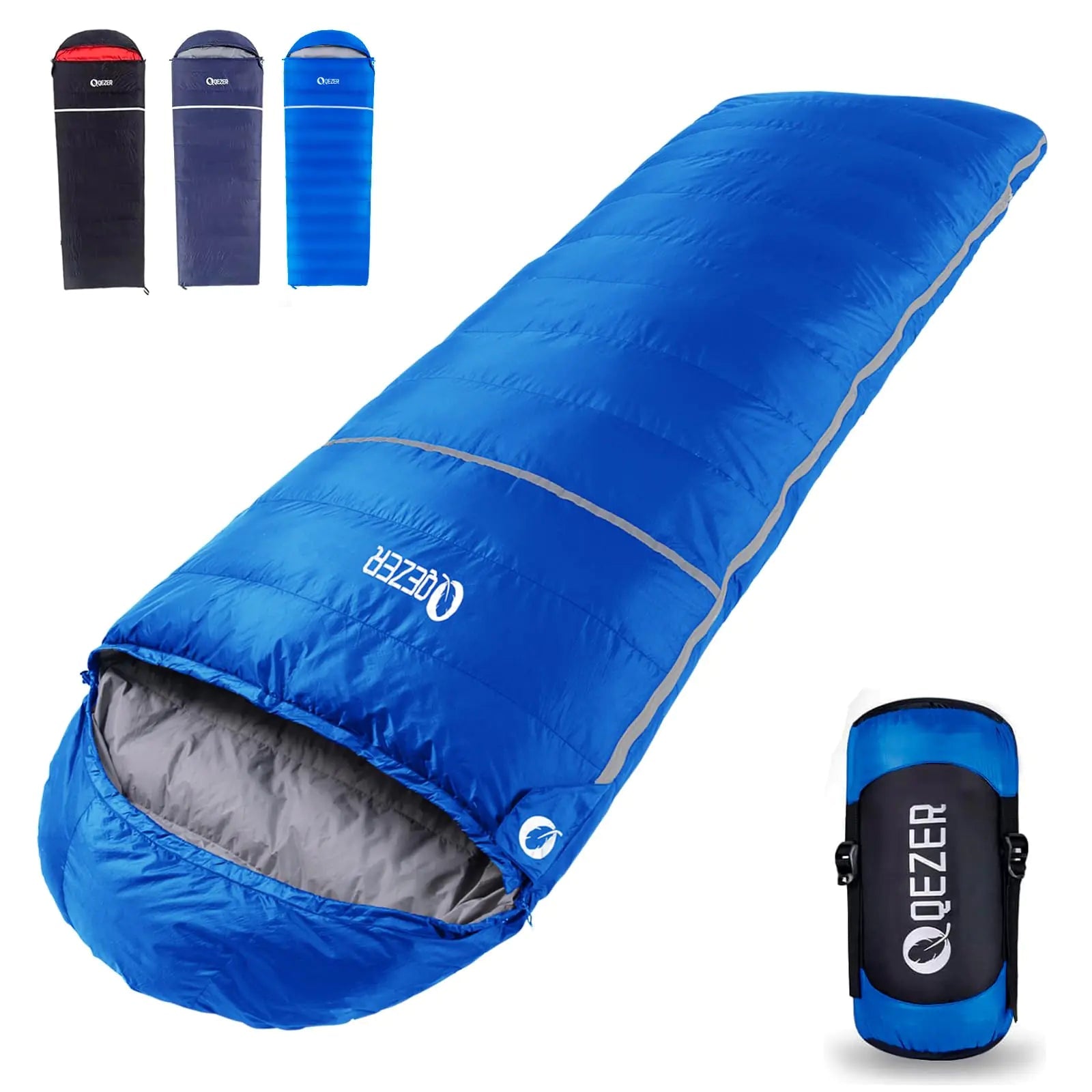 QEZER Down Sleeping Bag for Adults 0 Degree Sleeping Bag 600 Fill Power Cold Weather Sleeping Bag Ultralight Sleeping Bag with Compression Sack for Backpacking Hiking Camping | Backcountry Sportsman