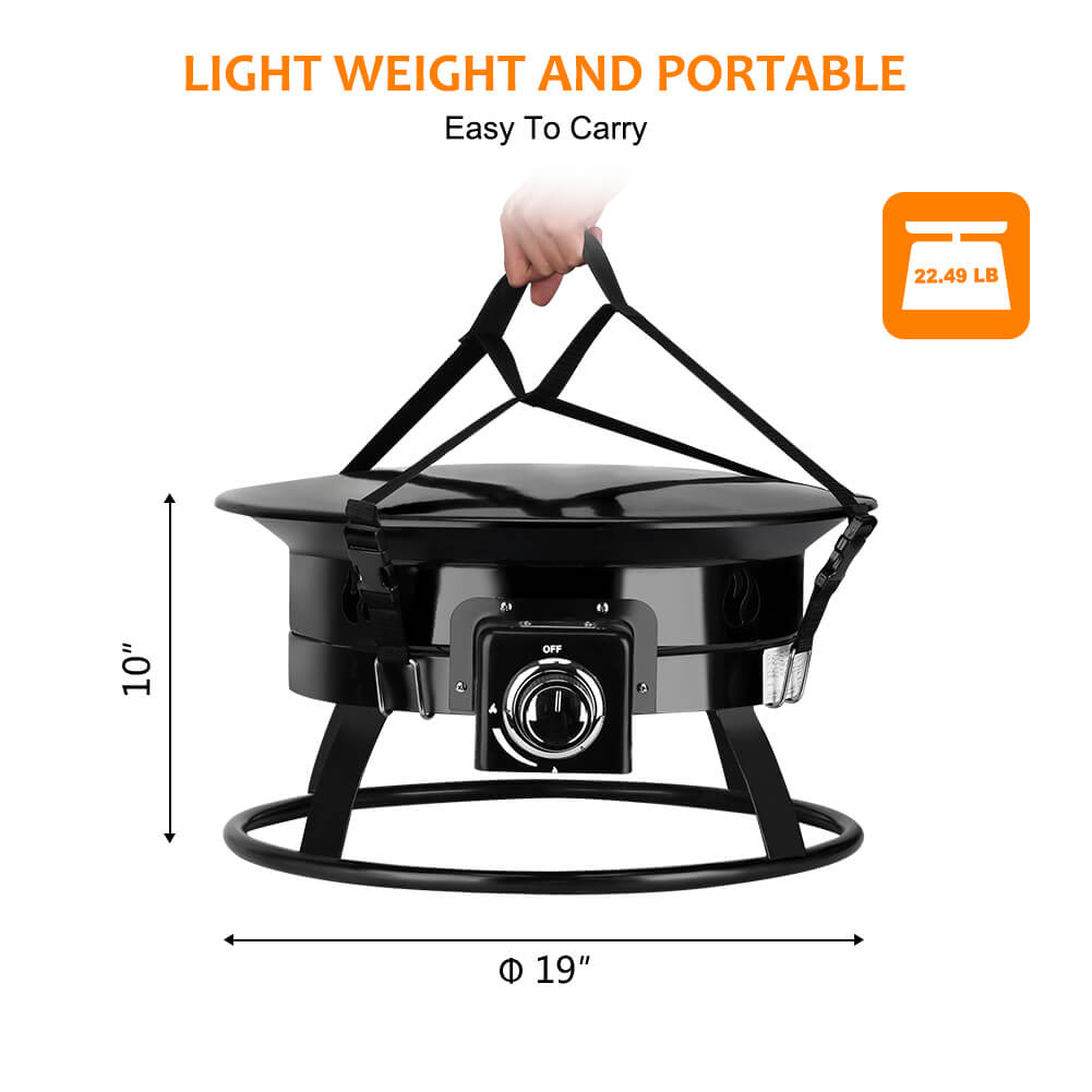 Camplux Outdoor Propane Fire Pit with Cover and Carry Kit, Auto-Ignition | Backcountry Sportsman