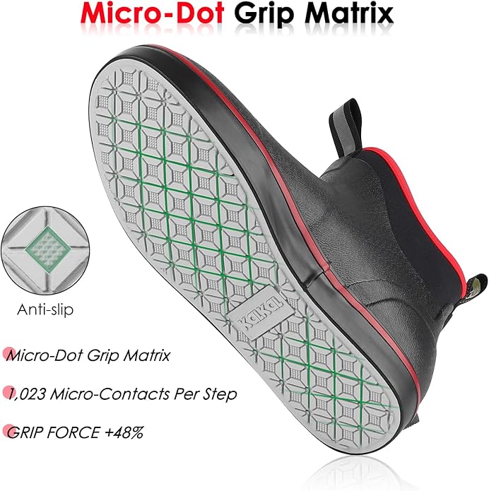 Kalkal Womens Deck Boots Waterproof Ankle Rain Boots Fishing Boots with High Traction Womens Rubber Boots For Gardening Fishing Boating Camping | Backcountry Sportsman