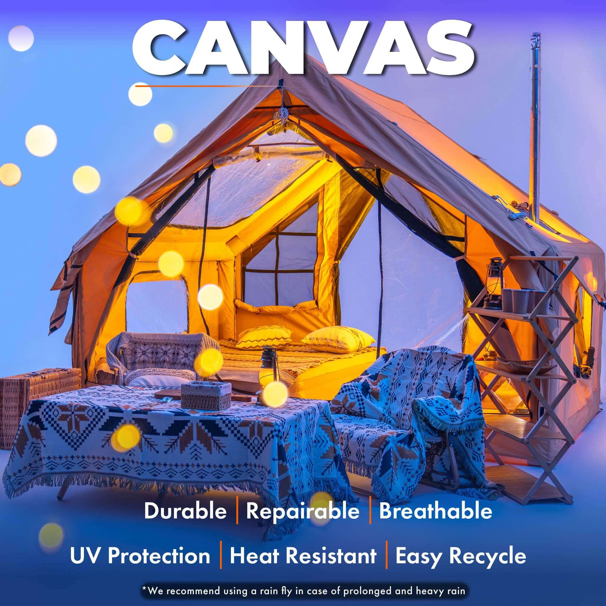 RBM Panda Medium Sunny Beige + Stove Caminus S - Inflatable Tents for Camping with Stove | Backcountry Sportsman