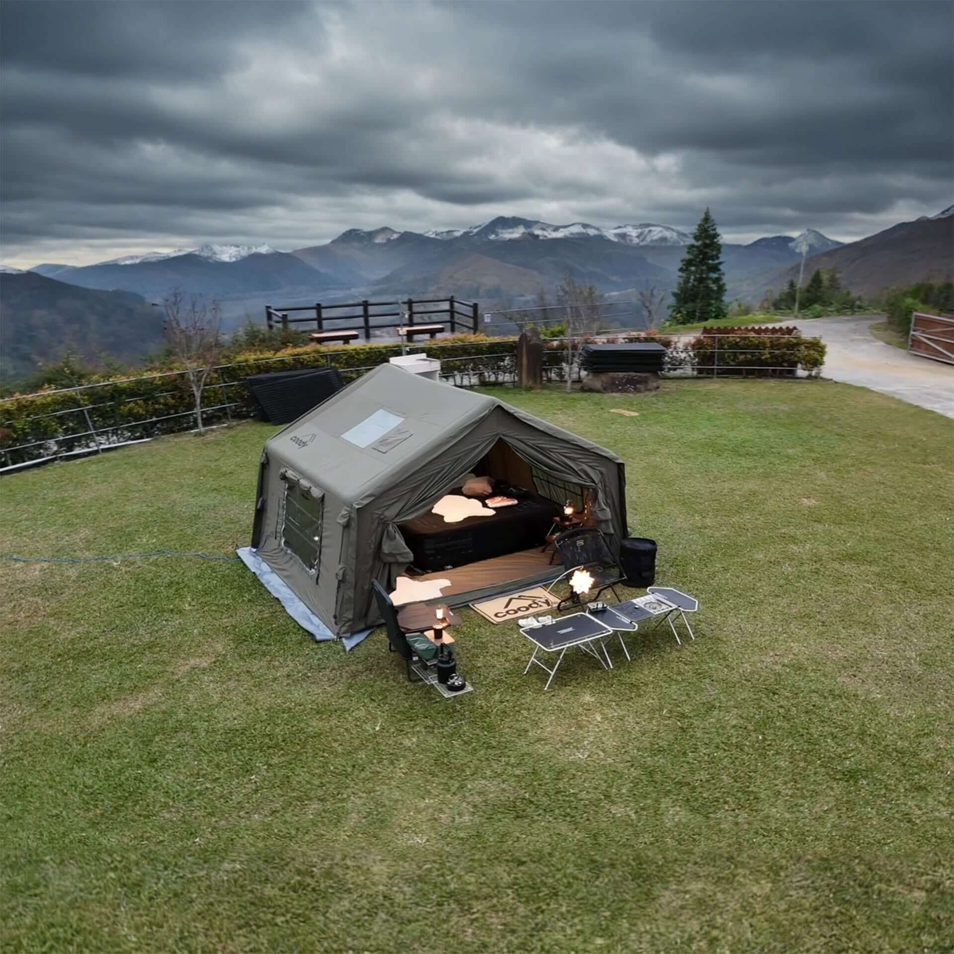 Coody 10 Forest Green Inflatable Tent House for Camping (2-4 person) | Backcountry Sportsman