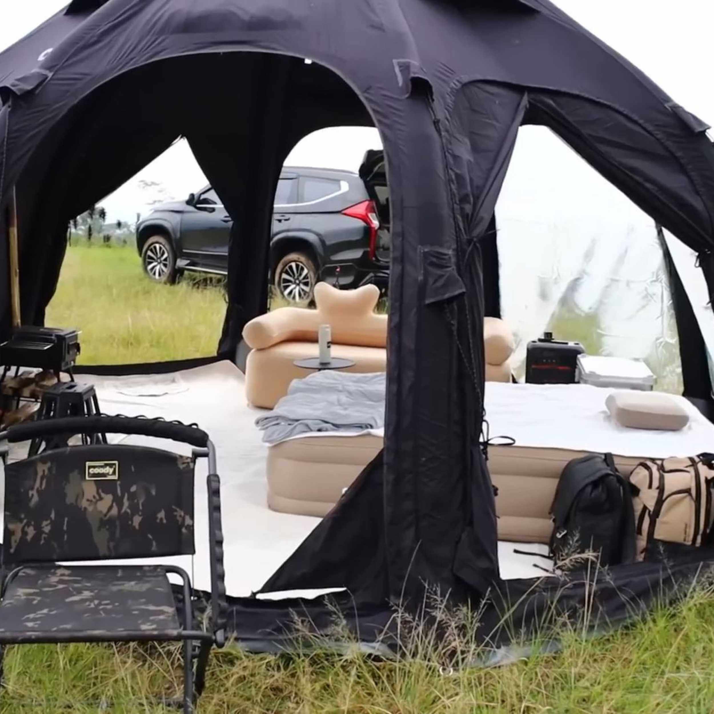 Coody Aurora Dome | RBM Outdoors Inflatable tent Octopus Black for 2-4 person | Backcountry Sportsman