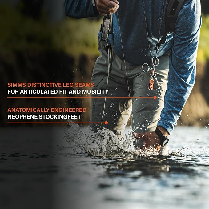 Simms Men’s Freestone Stockingfoot Fishing Wading Pants - Waterproof Lightweight and Breathable Warm Weather Fishing Pants - Smoke - X-Large 12-13 Foot | Backcountry Sportsman