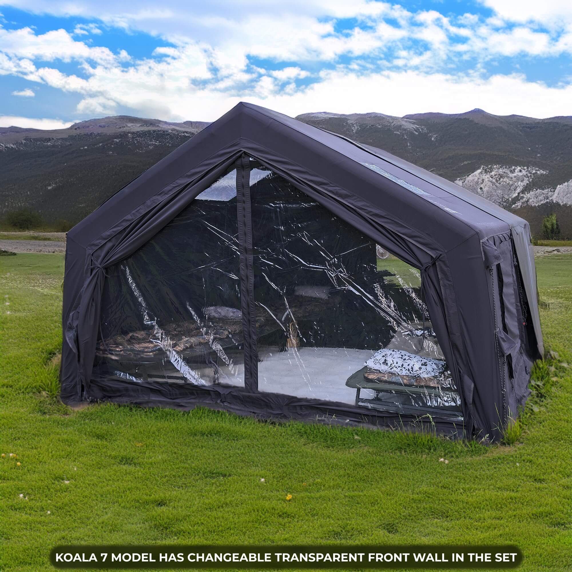 Coody 17.2 (Koala-7) Black Inflatable Tent House for Camping (2-10 person) | Backcountry Sportsman
