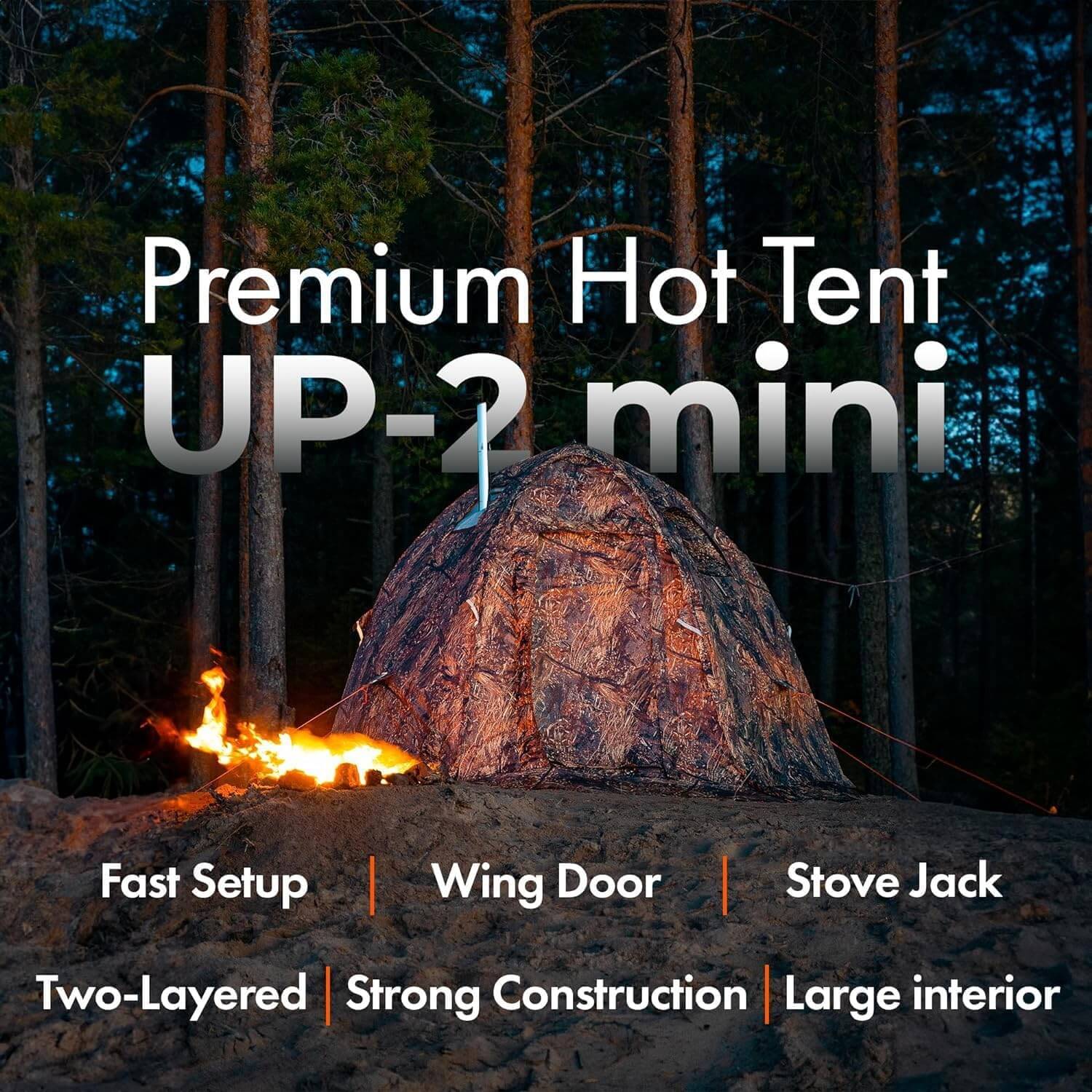 RBM All-Seasons tent UP-2 Mini for 1-3 person + Wood Stove Caminus S | Backcountry Sportsman