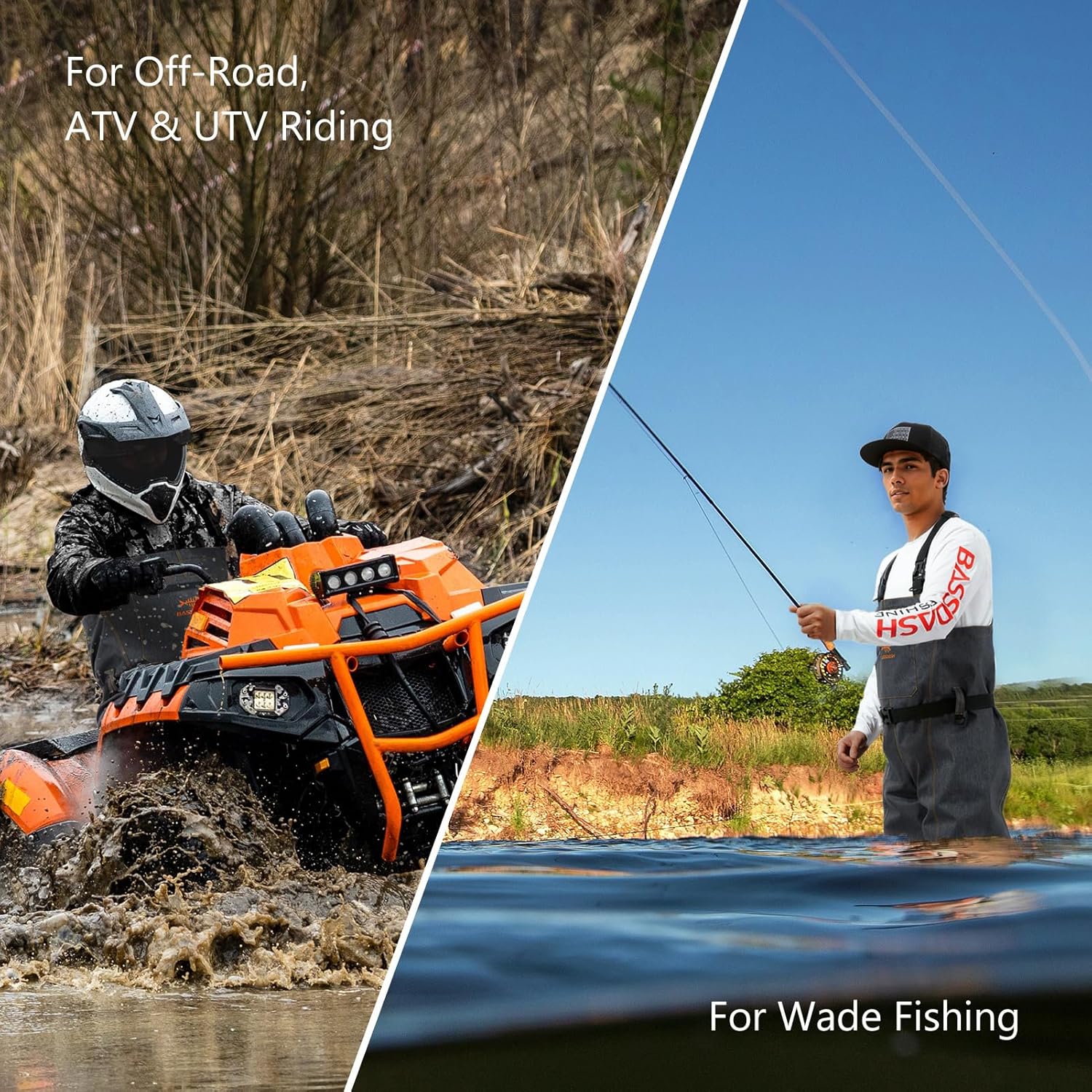 BASSDASH Men’s Denim Breathable Chest Waders Waterproof Durable Lightweight Stocking Foot for Fishing Hunting ATV Riding | Backcountry Sportsman