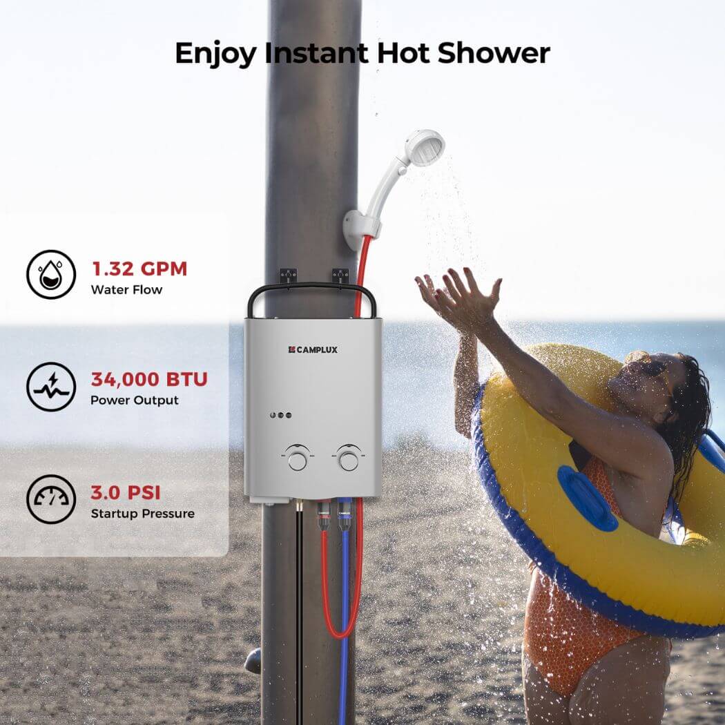 Camplux AY132G Portable Propane Water Heater | Backcountry Sportsman