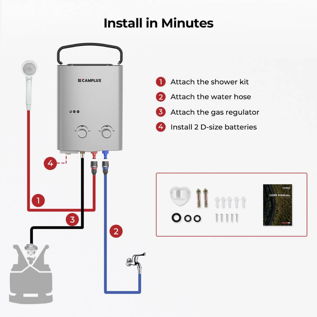 Camplux AY132G Portable Propane Water Heater | Backcountry Sportsman