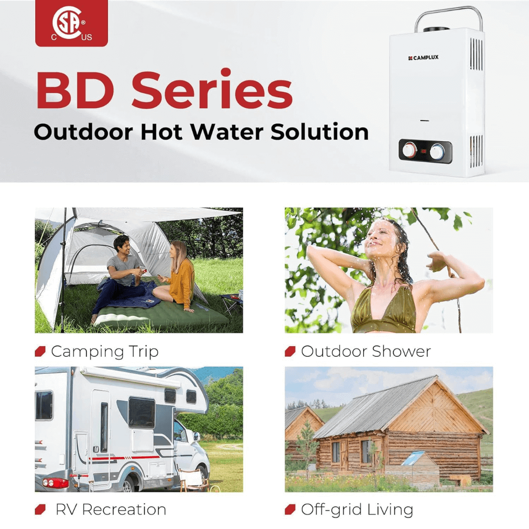 Camplux BD158 Tankless Propane Water Heater Portable | Backcountry Sportsman