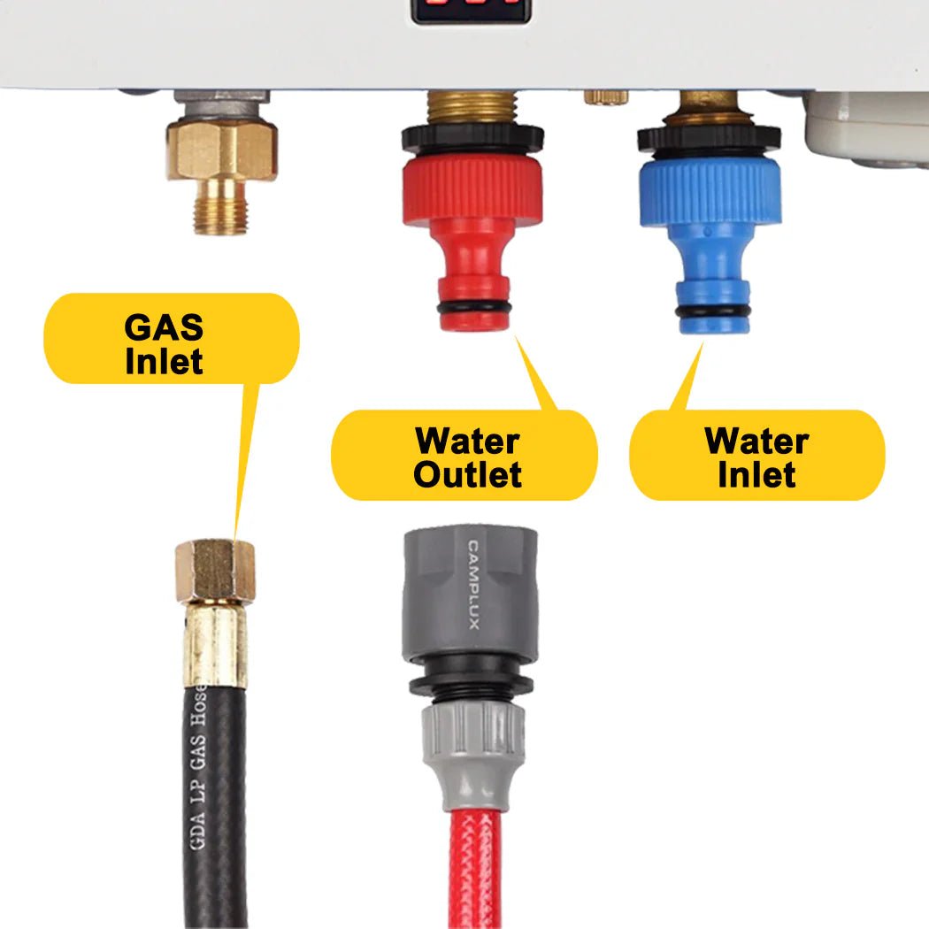 Camplux 8L Portable Gas Hot Water Heater w/ 4.3L Pump & Sink Sprayer & Shower Stand | Backcountry Sportsman