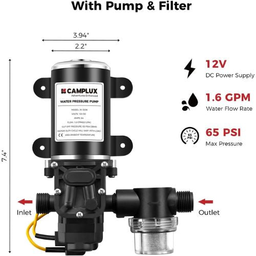 Camplux BW158BP60 Camping Water Heater With Pump Kit | Backcountry Sportsman