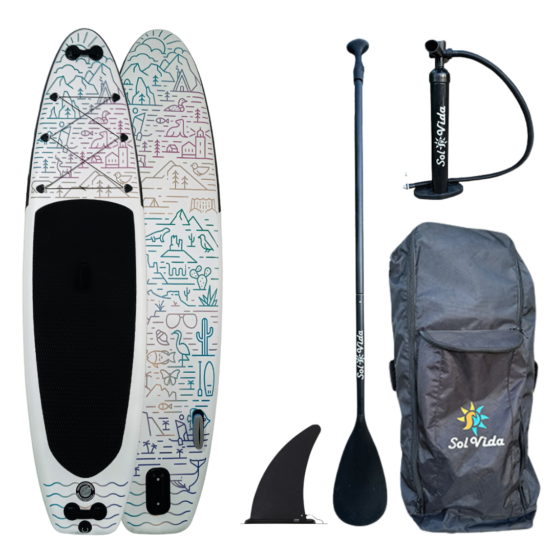 VidaGlide Oasis Pack: 10' 6'' Inflatable Paddle Board + Paddle, Pump, Detachable Fin, & Carrying Case | Backcountry Sportsman