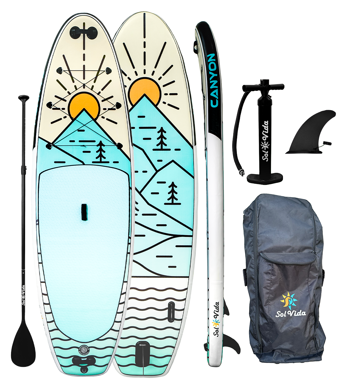 GrandSol Canyon Pack: 11' 4'' Inflatable Paddle Board + Paddle, Pump, Detachable Fin, & Carrying Case | Backcountry Sportsman