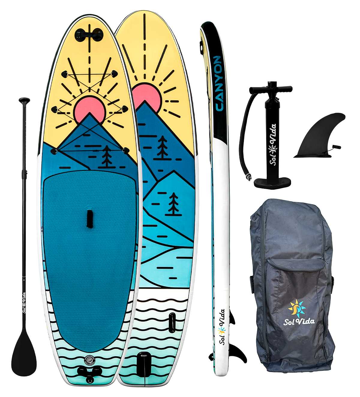 GrandSol Canyon Pack: 11' 4'' Inflatable Paddle Board + Paddle, Pump, Detachable Fin, & Carrying Case | Backcountry Sportsman