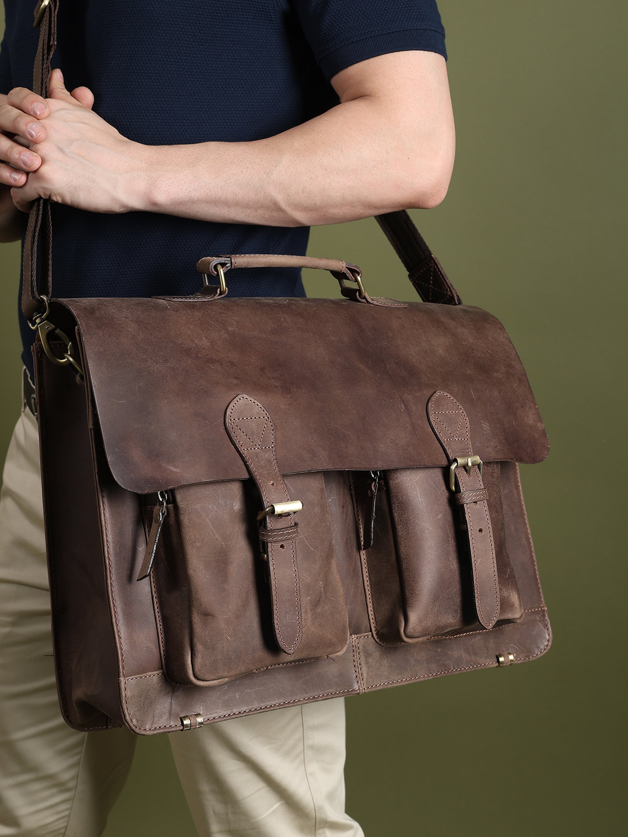 Buffalo Leather Messenger Bag | Backcountry Sportsman