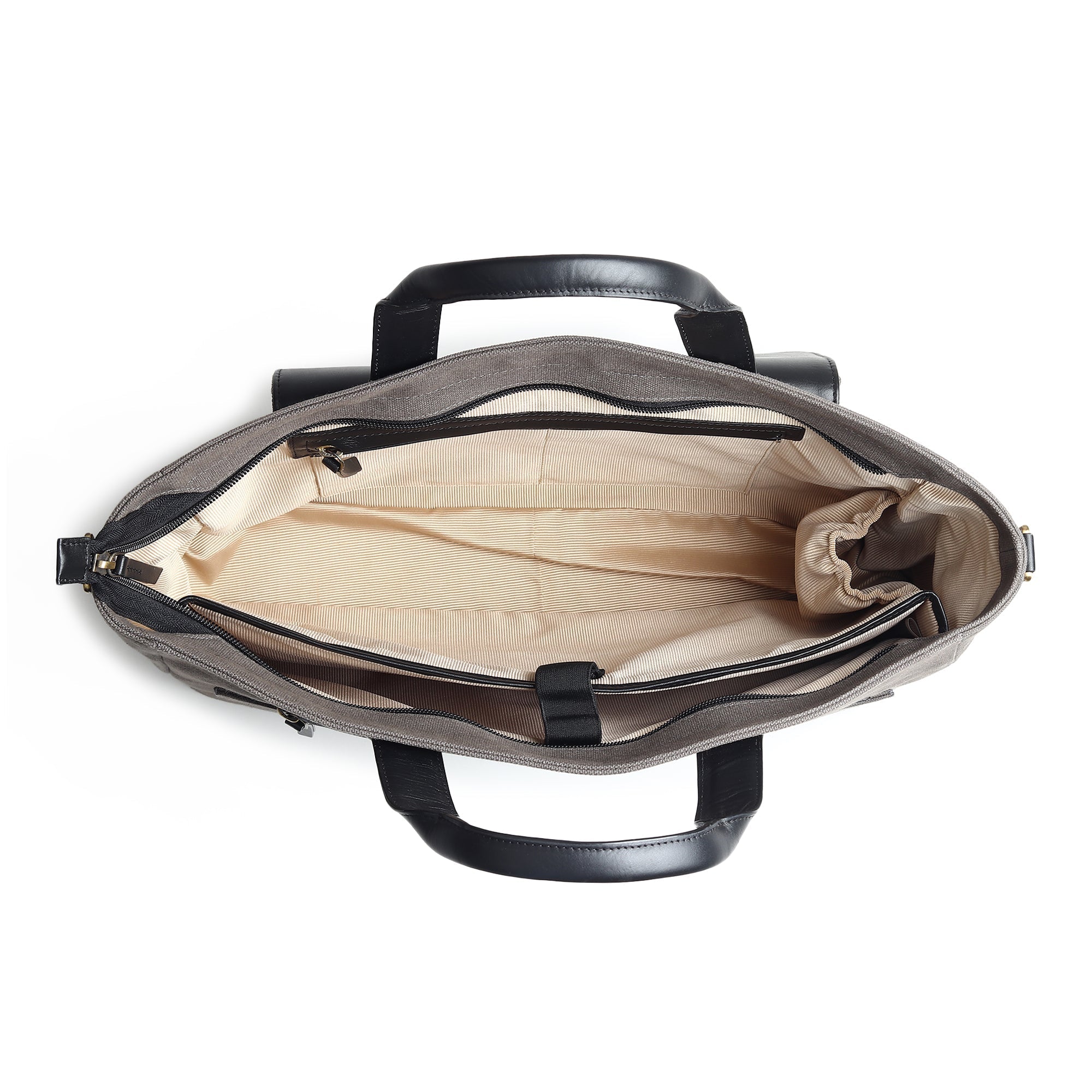 Voyager Canvas Leather Briefcase, Gray | Backcountry Sportsman