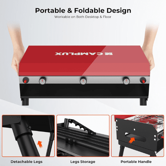 Camplux Propane Camping Stove 2 Burners & 1 Grill, 15,000 BTU Auto-Ignition | Backcountry Sportsman