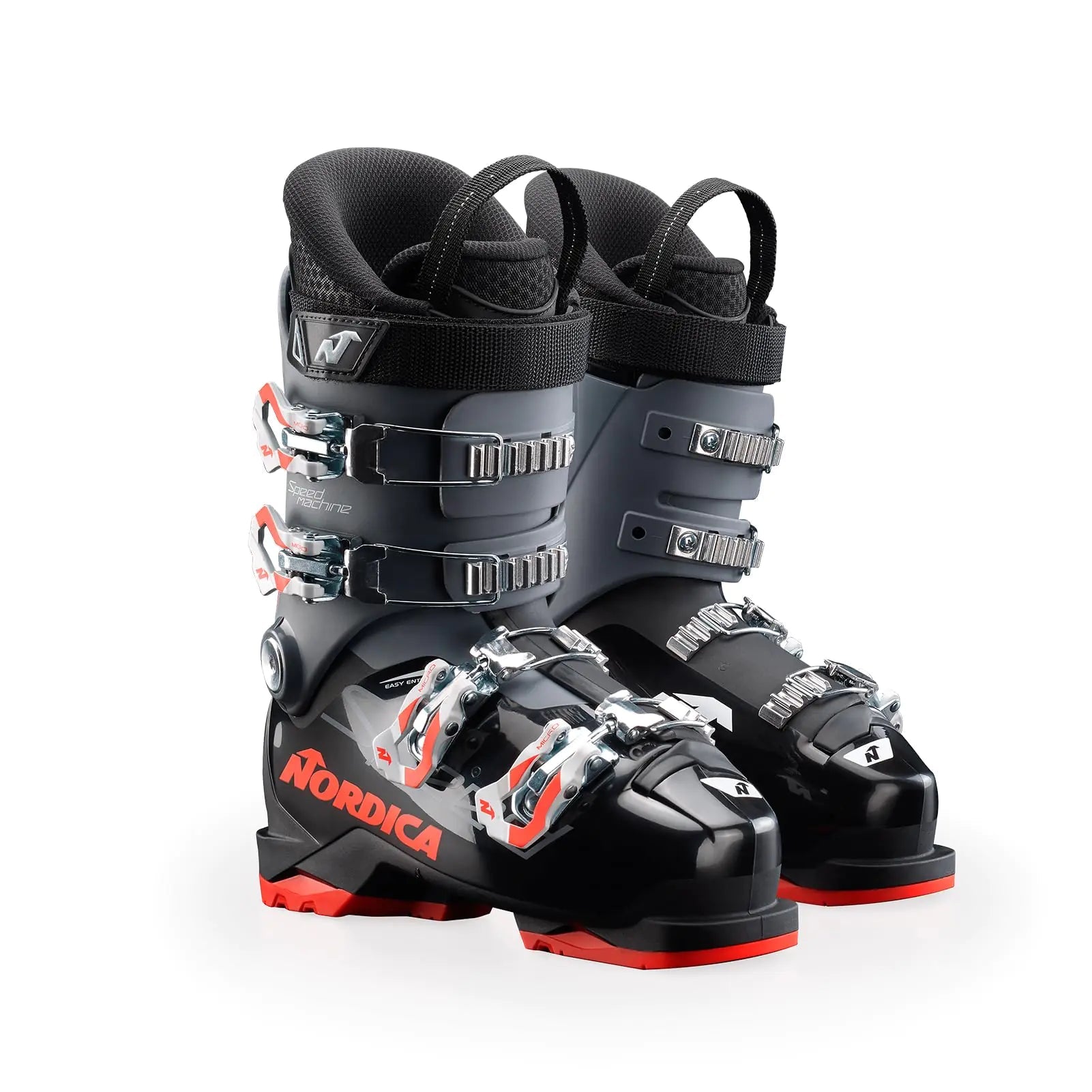 Nordica Junior Speedmachine J 4 Durable Comfortable Warm High-Performance All-Mountain Touring Ski Boots with 4 Buckles Black/Anthracite/Red 20 | Backcountry Sportsman