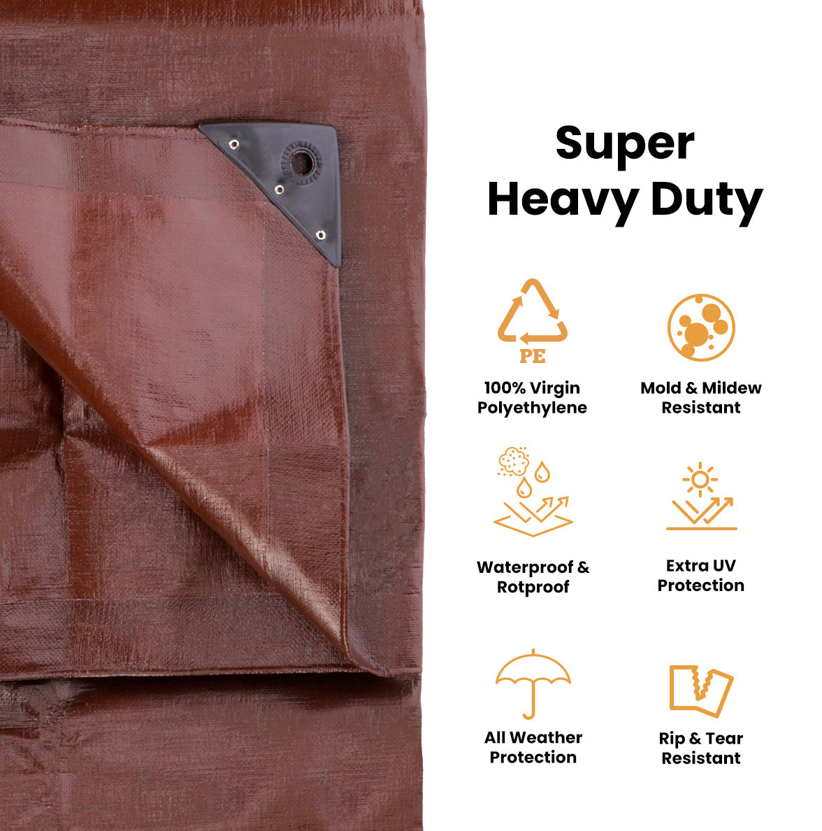 Super Heavy Duty Poly Tarp Cover Thick 16 Mil, 8 oz