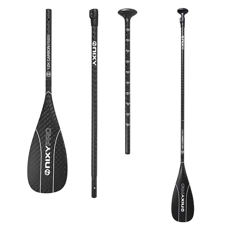 NIXY 3-Piece Adjustable 100% 12K Carbon Fiber SUP Pro Paddle