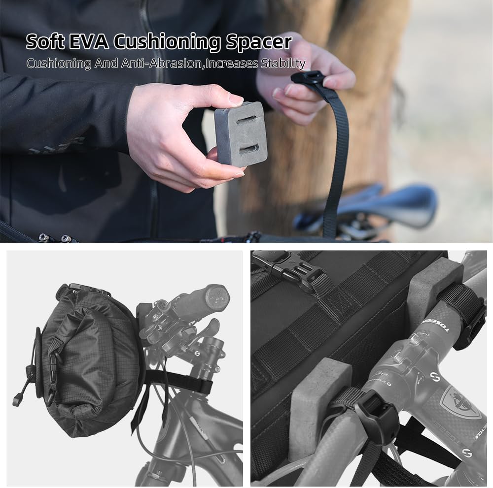 Rhinowalk Handlebar Bag Bicycle Front Bag Lightweight Waterproof Roll Bag 12L with Shoulder Strap RK9300 | Backcountry Sportsman