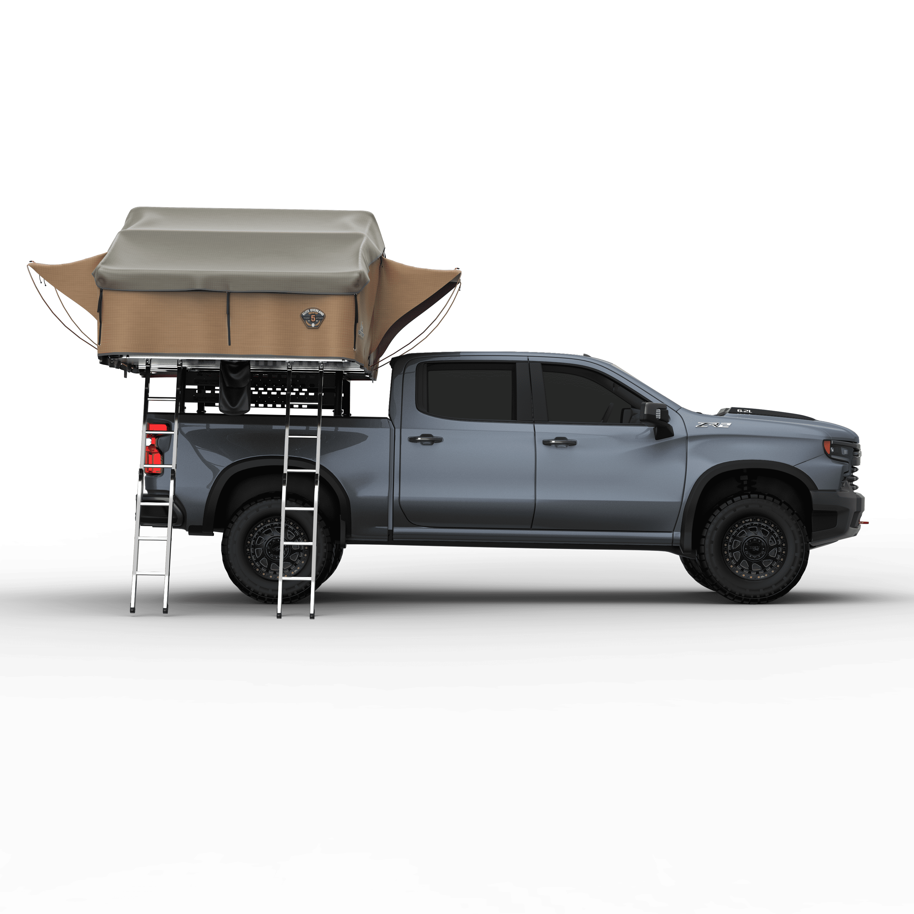 Elite Rooftop Tent with Annex Room – 4–5 Person – Tan – Overland Family Tent