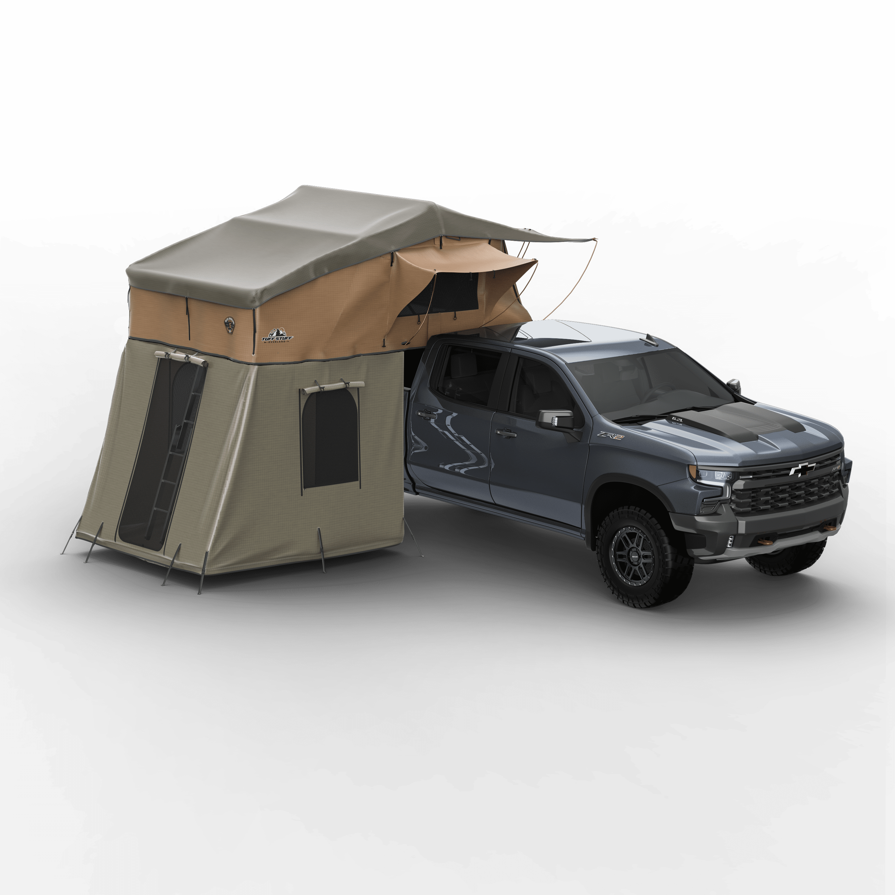 Elite Rooftop Tent with Annex Room – 4–5 Person – Tan – Overland Family Tent