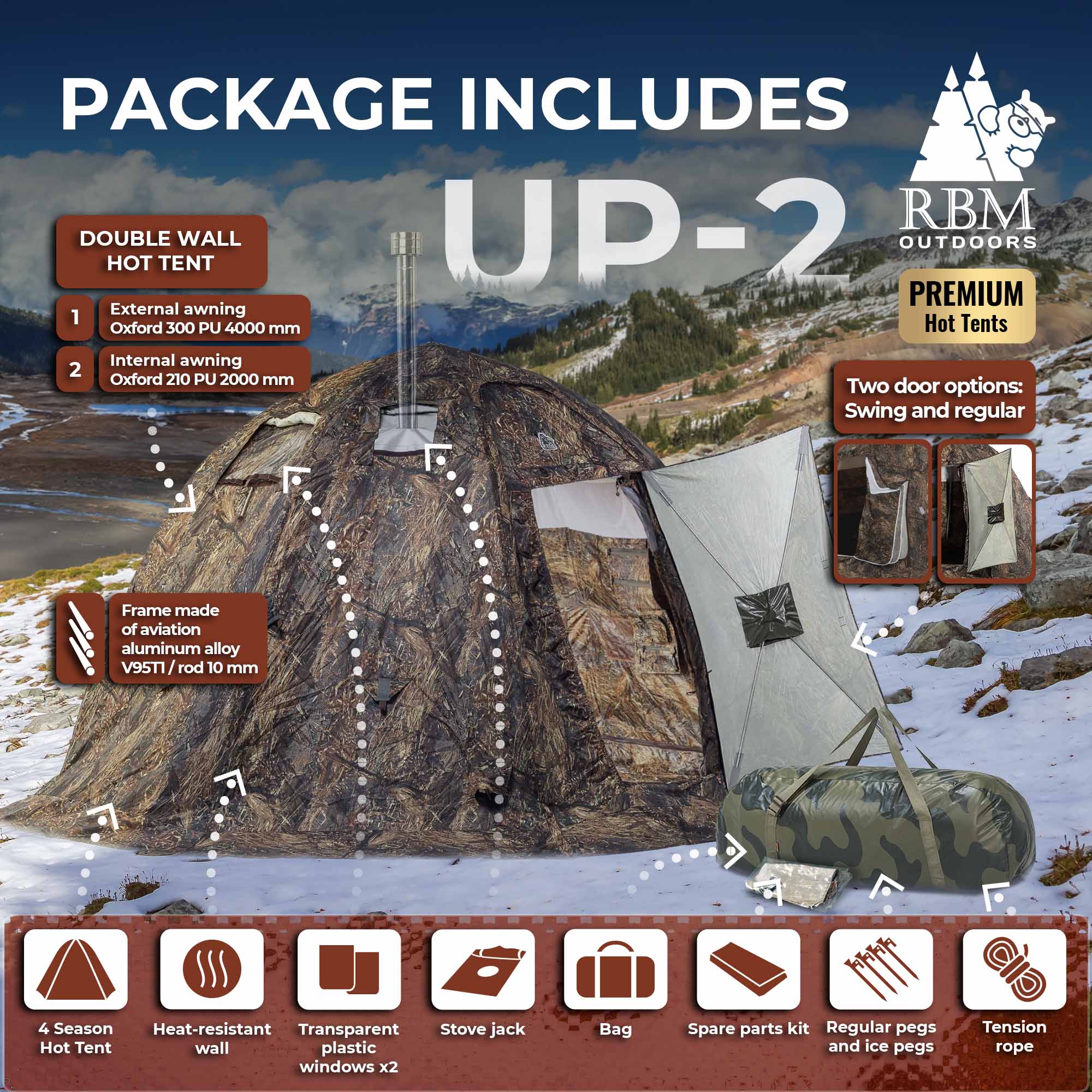RBM All-Seasons tent UP-2 for 2-4 person | Backcountry Sportsman