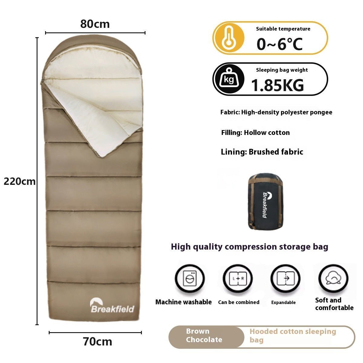 Outdoor Camping Thickened Waterproof Cotton Sleeping Bag Four Seasons Machine Washable Splicing Sleeping Bag | Backcountry Sportsman