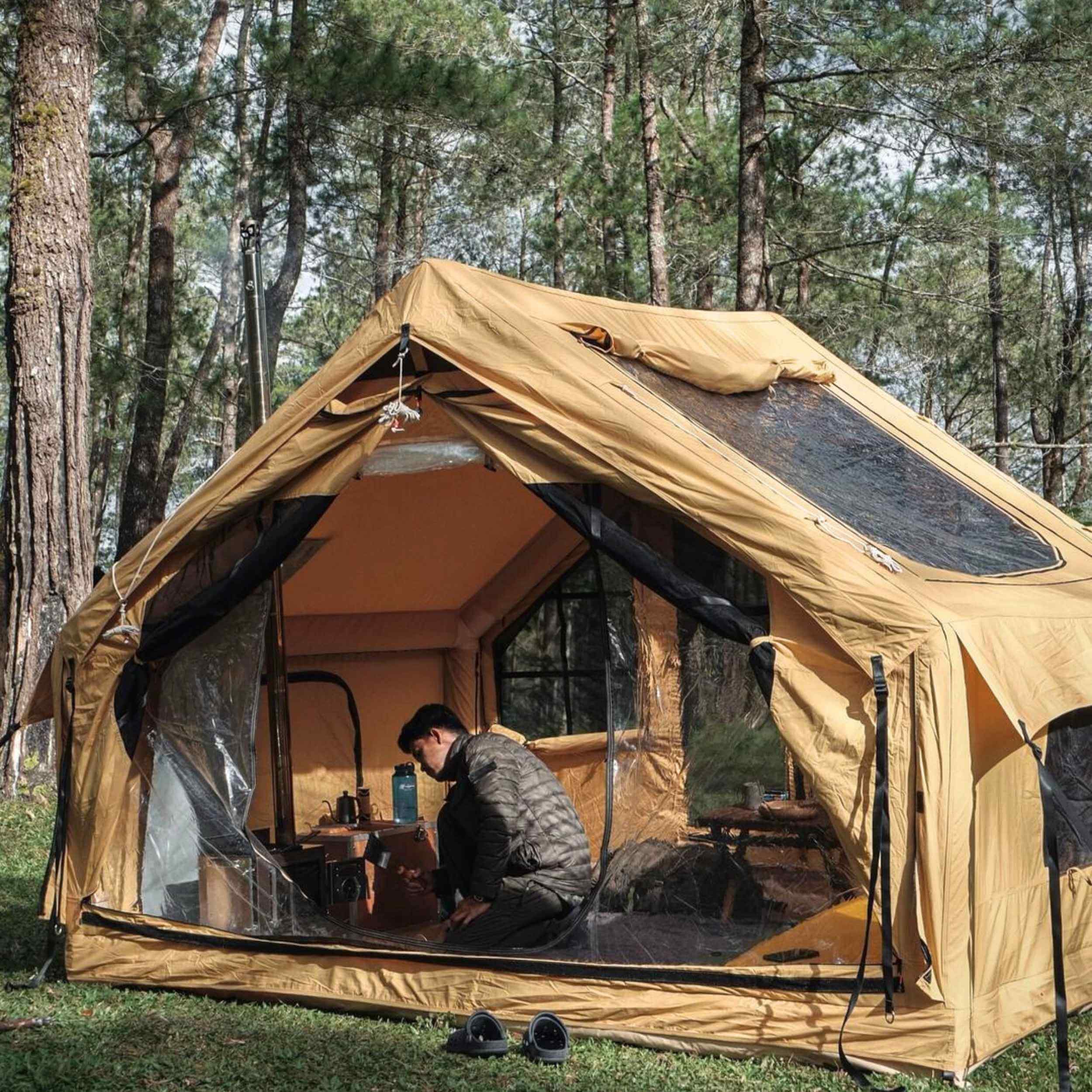 RBM Inflatable tent Panda Medium Sunny Beige for 1-4 person | Backcountry Sportsman