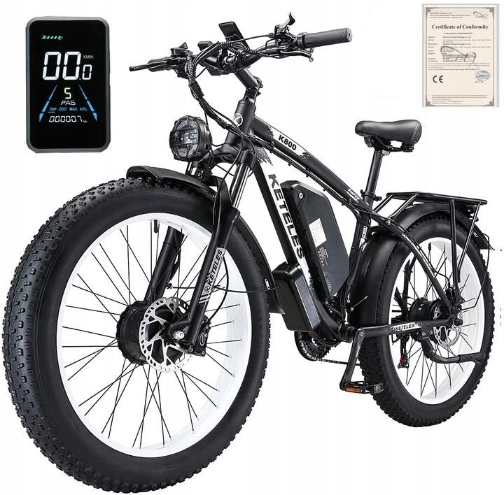 Electric Bike KETELES 48V 23AH Dual Motor 1000W*2 26"*4.0 MTB | Backcountry Sportsman