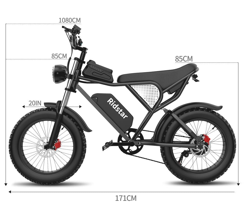 Off-road Electric Bike 1000W 20ah Black | Backcountry Sportsman
