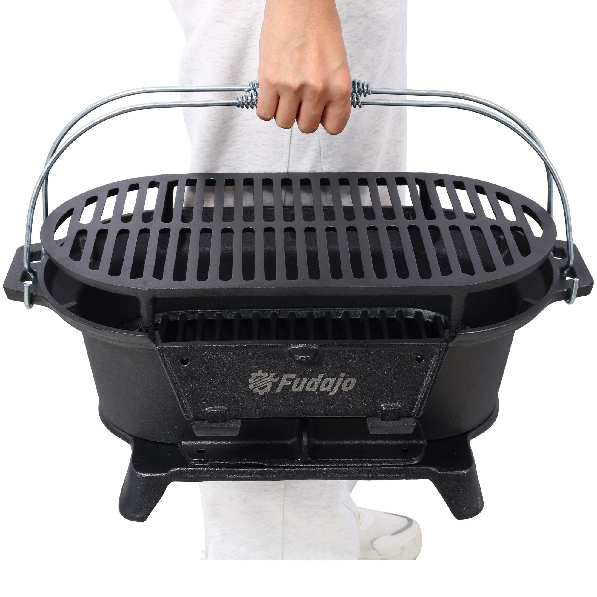 Outdoor Oval Cast Iron Grill, Portable Charcoal Grill, And Desktop Cast Iron Frying Pan | Backcountry Sportsman