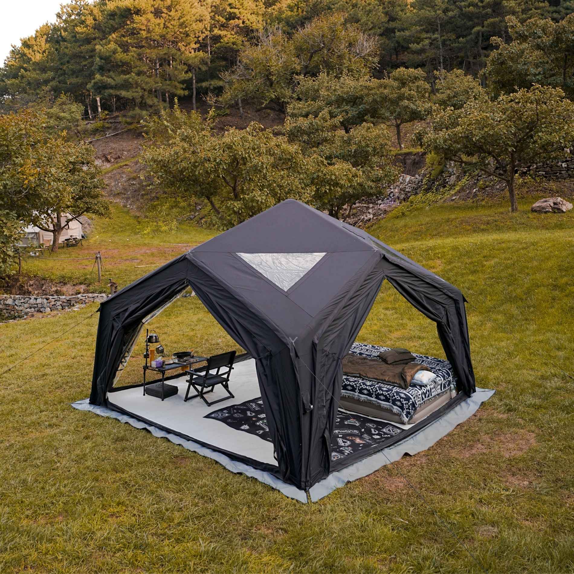 Coody | RBM Hub Shelter Inflatable Tent for 2-6 Person (Black) | Backcountry Sportsman