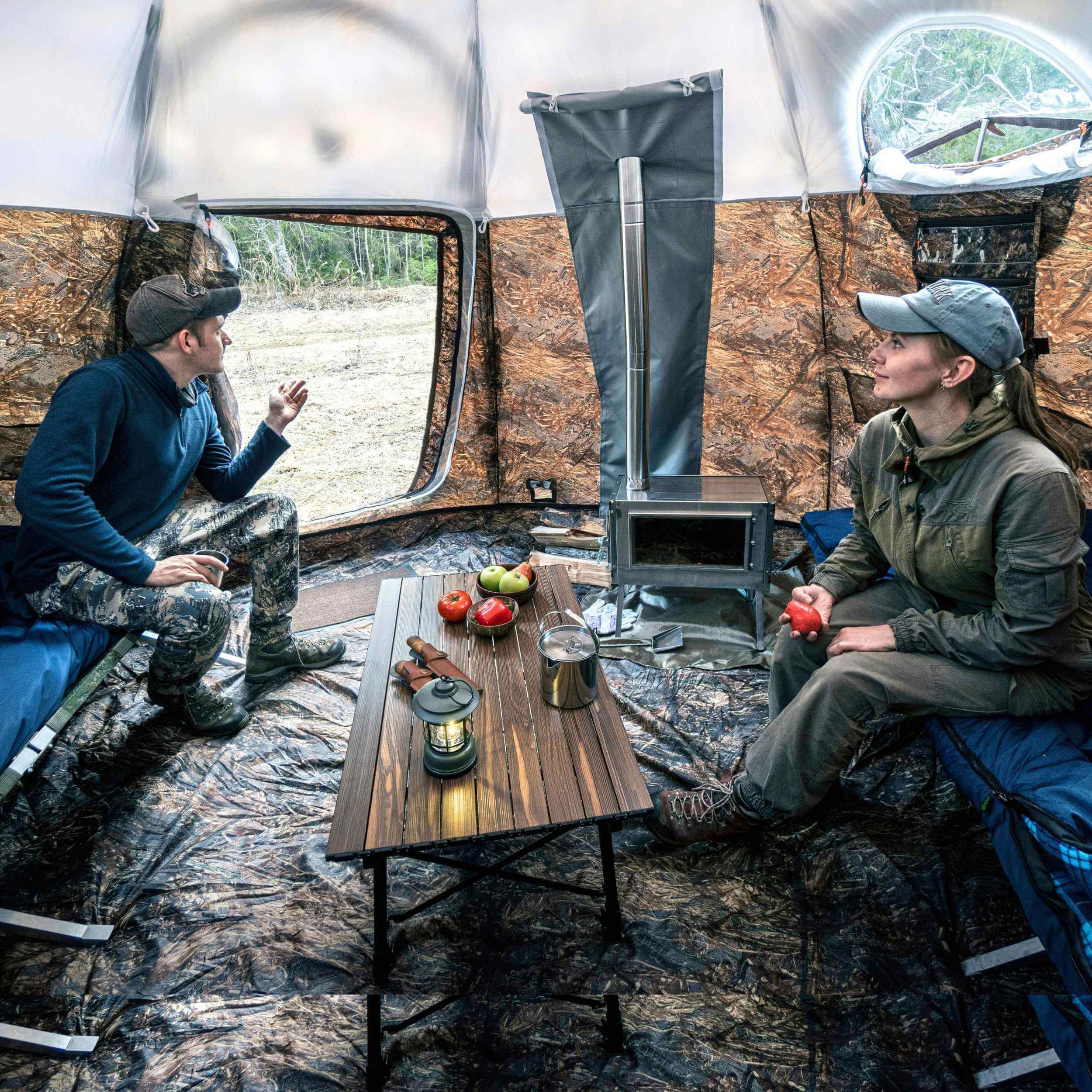 RBM All-Seasons tent UP-5 for 2-6 person + Wood Stove Caminus M | Backcountry Sportsman